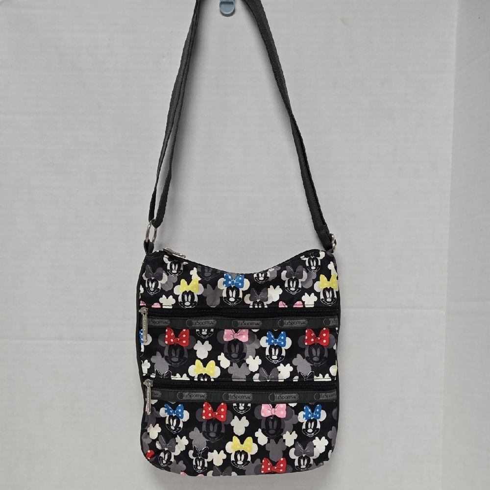 LeSportsac x Disney Minnie Mouse Crossbody Bag EUC 9"x9.5" Strap 48"